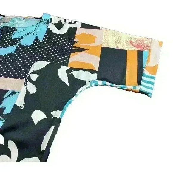 CHICOS Dolman Sleeve Floral Print Popover Blouse Tie Front US Size 1 - Medium - Picture 3 of 11